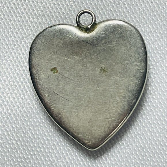 Vintage MCM Morpho Butterfly Wing Heart Shaped Tropical Sunset Pendant Charm - Picture 5 of 11